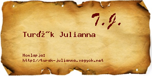 Turák Julianna névjegykártya