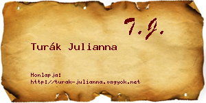 Turák Julianna névjegykártya